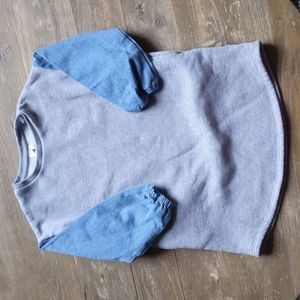 Size 4 Stem chambray denim long sleeve pocketed sweatshirt dress